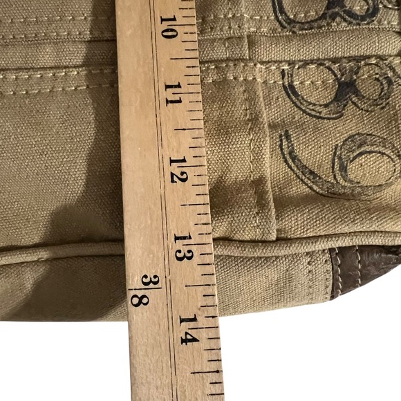 Myra Bag Patchwork Canvas Leather Messenger Crossbody Bag - Picture 9 of 11